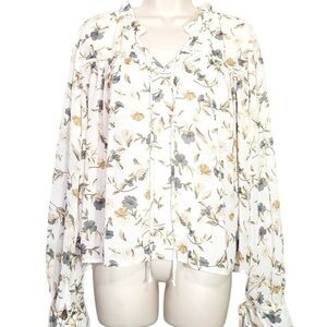 OHS Clothing | Women's Sheer Floral Woven Top Plus Size